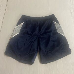 Nike Navy Blue Athletic Shorts with Silver Details
